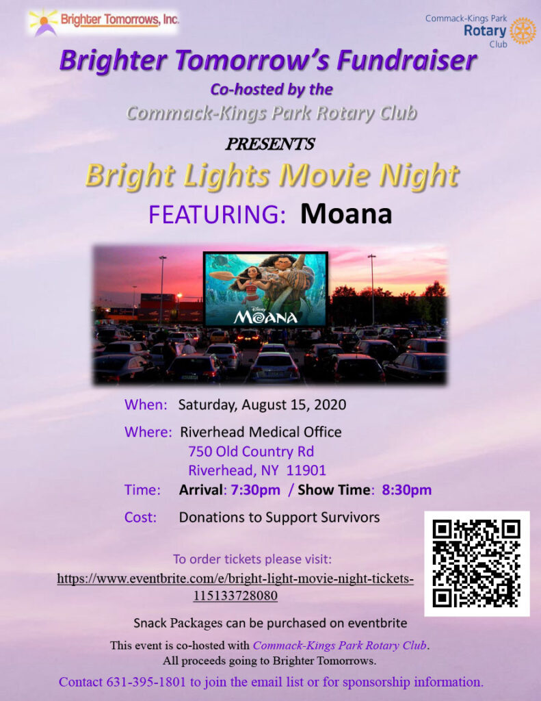 Bright Lights Movie Night Fundraiser Featuring: Moana