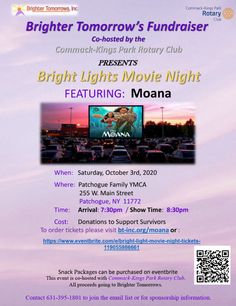 Bright Lights Movie Night Fundraiser Featuring: Moana