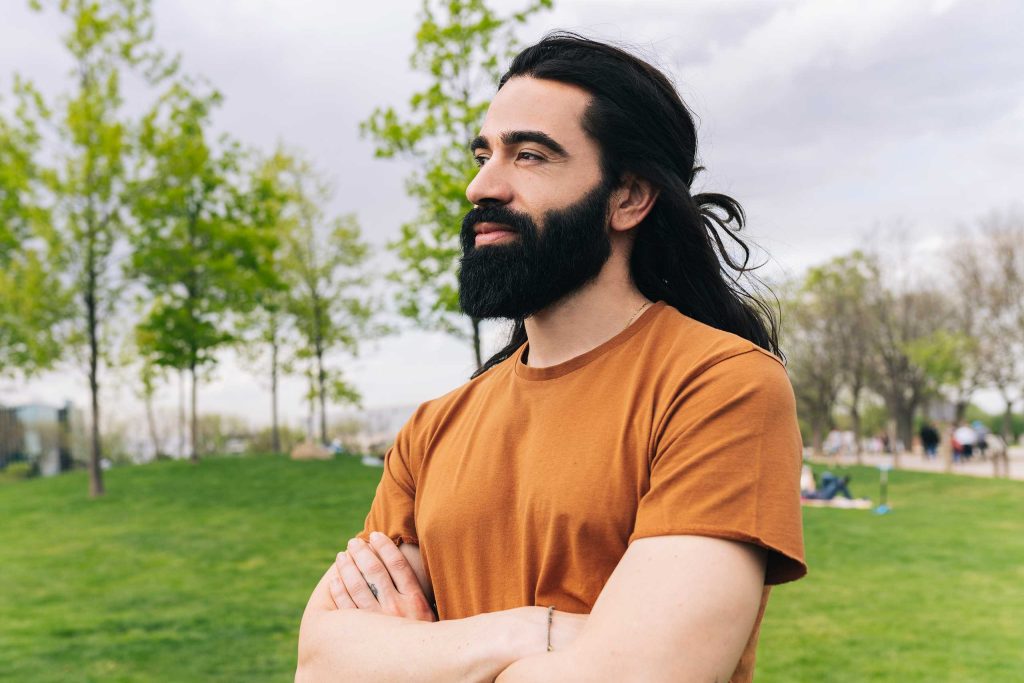 Man with beard and long hair